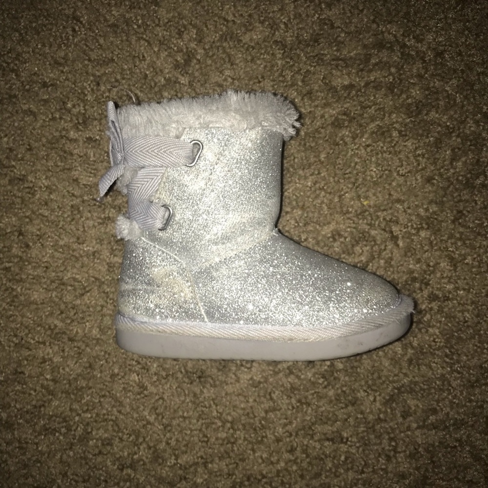 Silver Glitter Toddler Boots